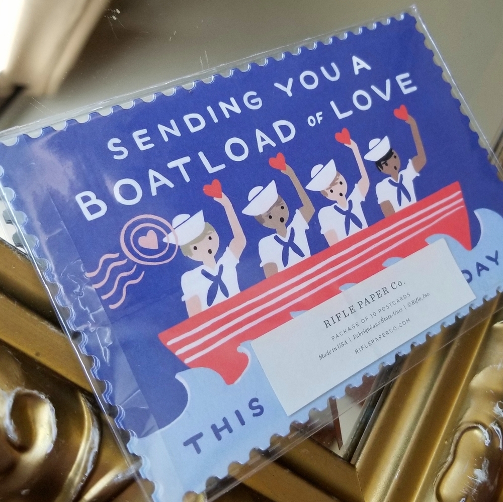 ❗Rifle Paper Co. Retro Style "Boatload of Love" Valentine's Day Cards/Postcards❗